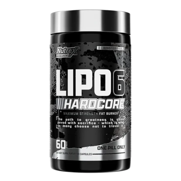 Nutrex Research Lipo6 Hardcore Fat Burner Supplement Burning Fat Without Losing Muscle on Diet and Exercise Alone, 60 Capsules