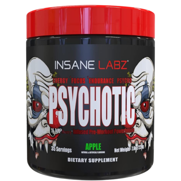 Insane Labz Psychotic, High Stimulant Pre Workout Powder, 35 Srvgs (Apple)