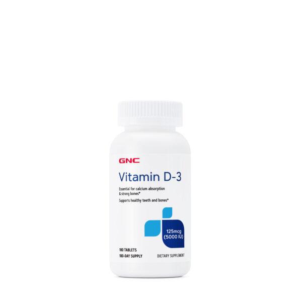 GNC Vitamin D3 Tablets 5000 IU 180 Tablets