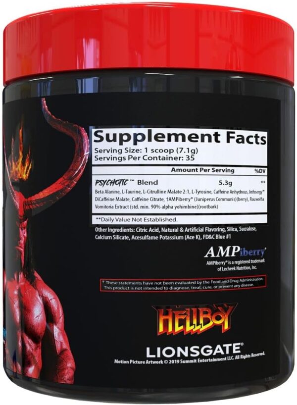 Insane Labz Hellboy Edition, High Stimulant Pre Workout Powder and NO Booster 35 Srvgs - BLUE RASPBERRY - Image 2