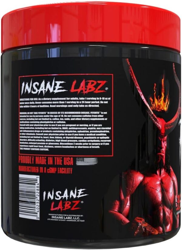 Insane Labz Hellboy Edition, High Stimulant Pre Workout Powder and NO Booster 35 Srvgs - BLUE RASPBERRY - Image 3