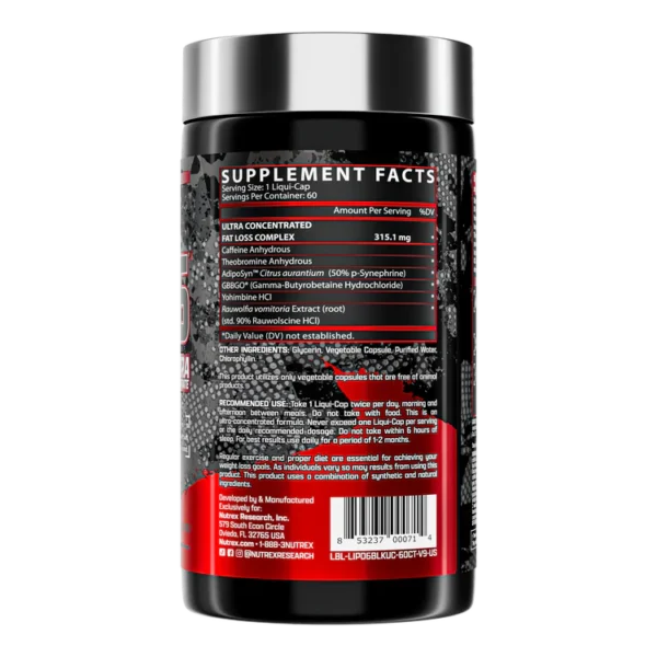 Nutrex Research Nutrex Lipo 6 Black Ultra Concentrate 60 Capsules