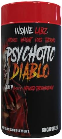 Insane Labz Psychotic Diablo Thermogenic Fat Burner for Men and Women-60 Servings