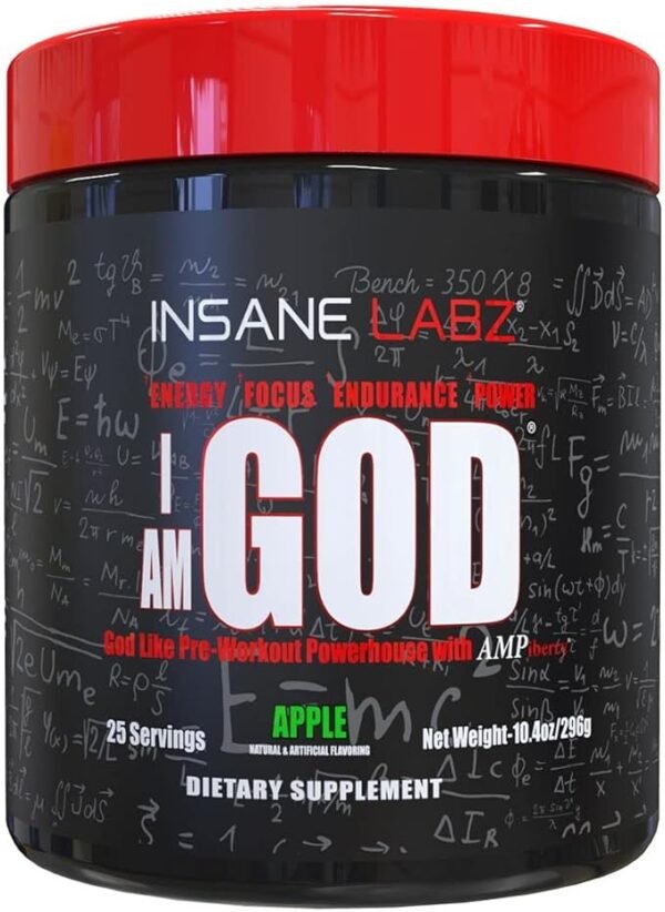 Insane Labz I am God Pre Workout 25 Srvgs, Apple