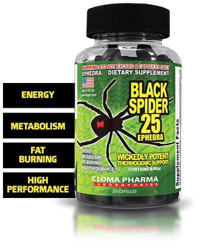 Cloma Pharma Black Spider Fat Burner 100 Caps Made in U.S.A