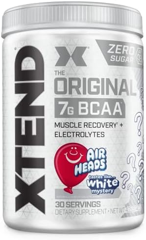 XTEND Original BCAA Powder Airheads Candy Flavor, 7g BCAA and 2.5g L-Glutamine, Sugar Free Post Workout Muscle Recovery Drink with Amino Acids for Men & Women, 30 Servings