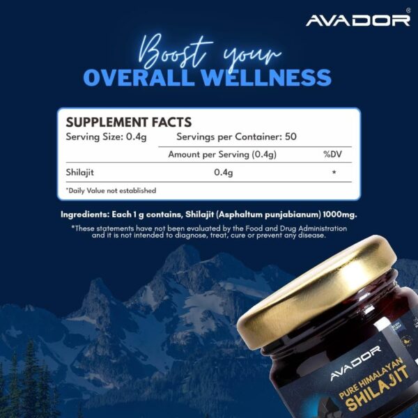 AVADOR 20 Grams Himalayan Shilajit Resin 20gm 0.7oz with 85+ Trace Minerals High Fulvic Acid - Image 2