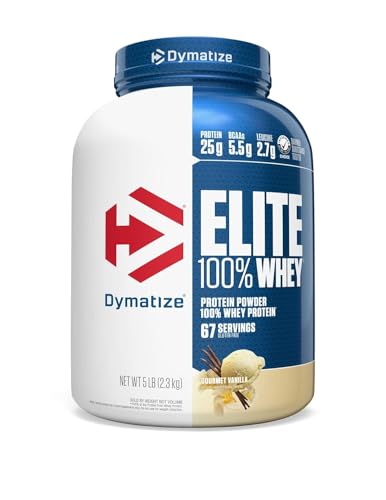Dymatize Nutrition Elite 100% Whey Protein Gourmet Vanilla 5 Lbs 2.3 KG